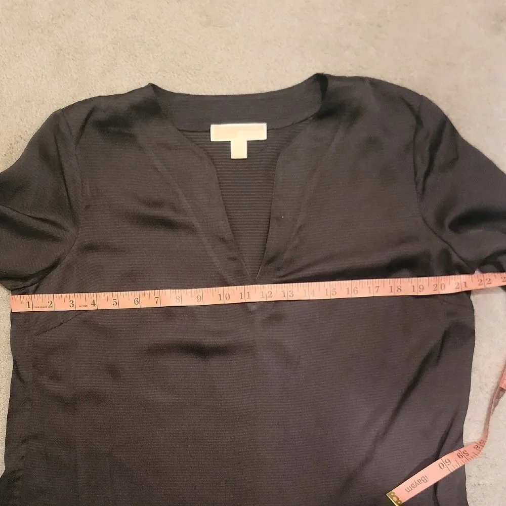 Michael Kors Black V-Neck Blouse